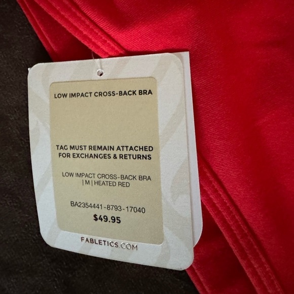 Fabletics Low Impact Cross-Back Bra-Heated Red Size Medium - Picture 6 of 6
